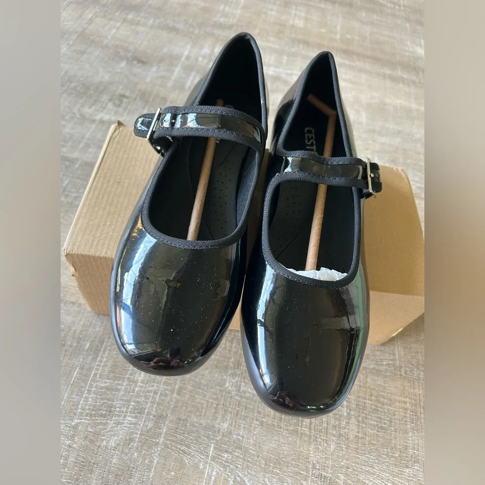Cestfini Classic Black Mary Jane Flat, Sz 10 - Picture 5 of 10